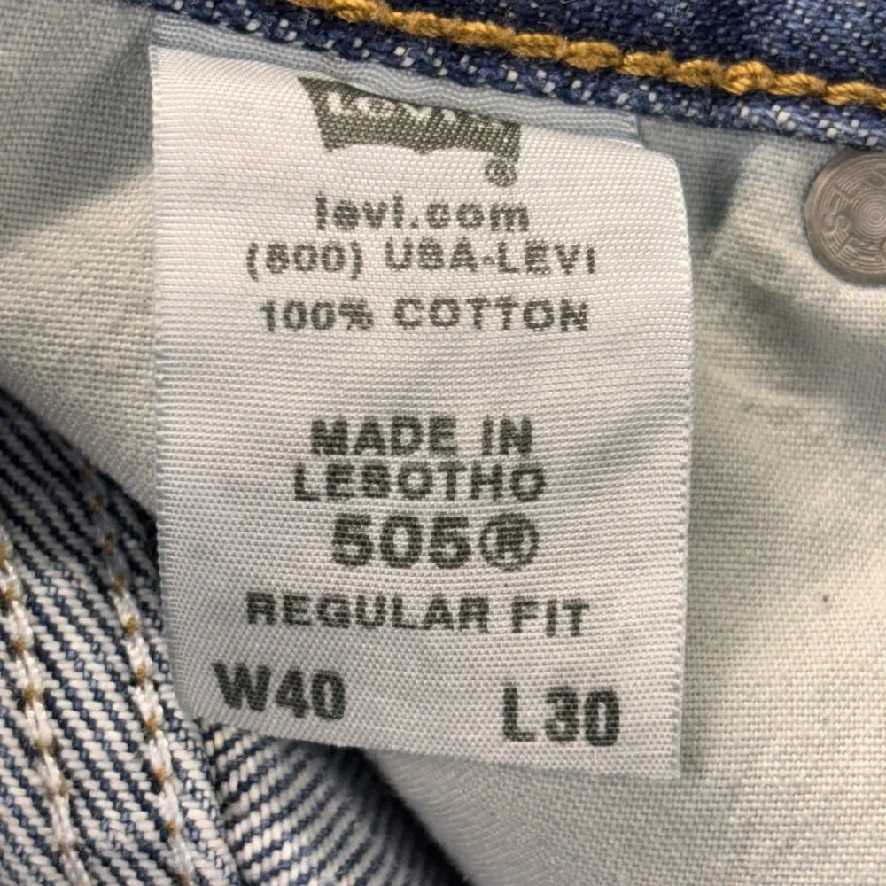 VTG Levis 505 Jeans Mens‎ 40x30 Blue Denim Regular Straight Fade Workwear Y2K